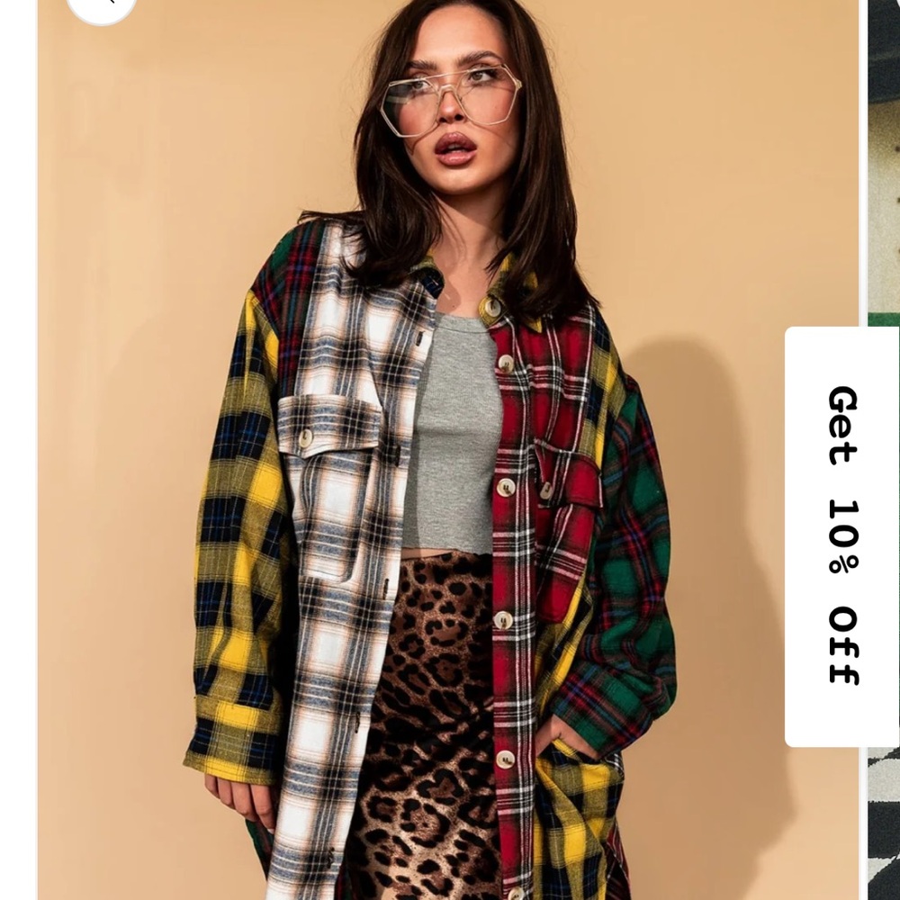 Dressed in LALA Colorful Plaid Button-Down Shirt